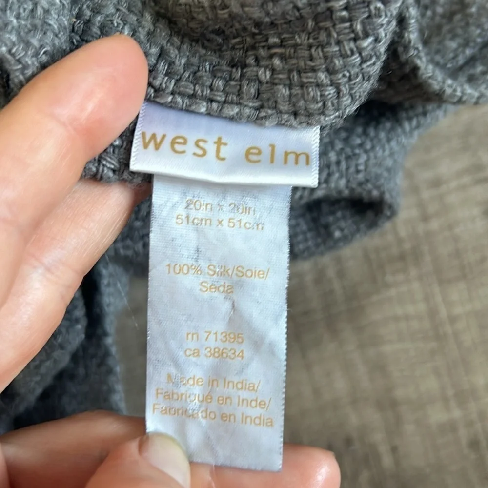 100% Silk West Elm accent pillow cover